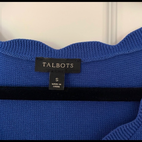 ✨4X HP✨ Talbots Blue Knit scallop neck dress - Picture 2 of 4